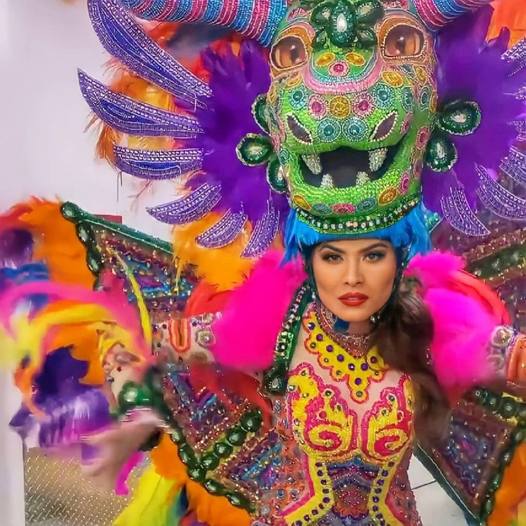 Oaxaca S Designer Alebrije Suit Dazzles At Miss Universe The Oaxaca Post