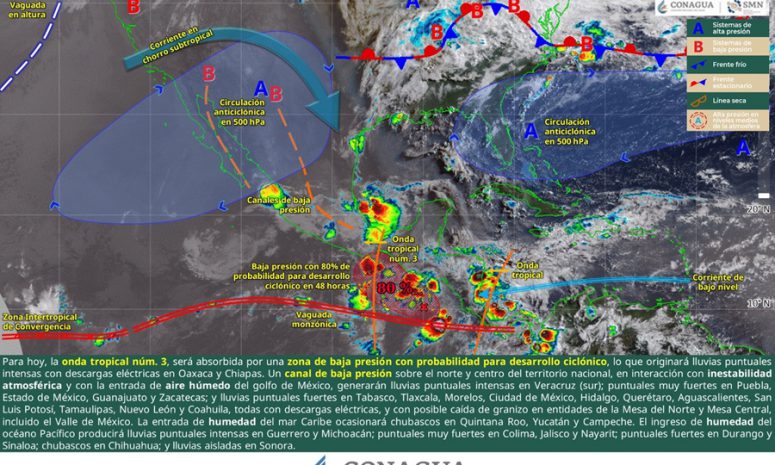 Continuarán lluvias con posible actividad eléctrica en Oaxaca