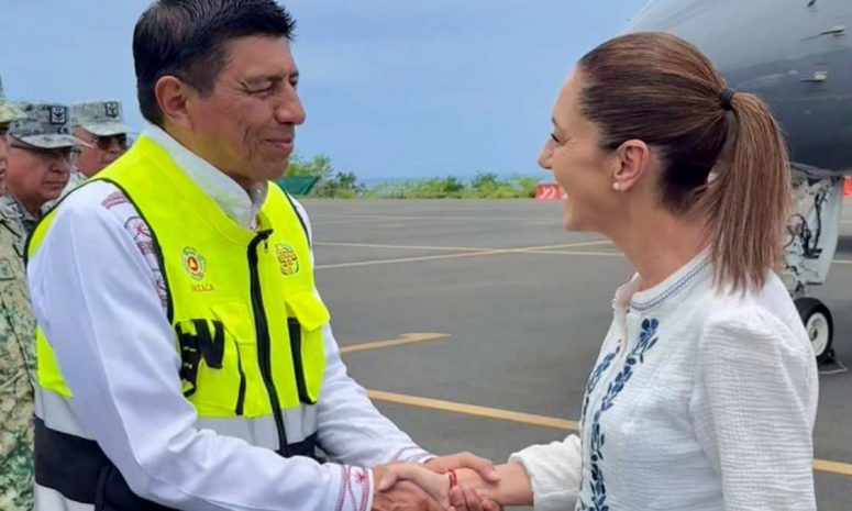 Llega Sheinbaum a Oaxaca para coordinar atención por huracán Erick
